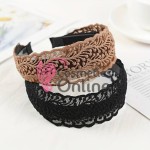 Bentita deosebita pentru par din Dantela lata BTP087SS Neagra